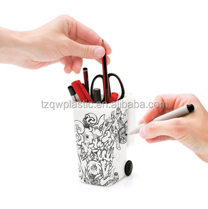 Mini Wheeled Trash Can Shape Desk Pen Holder Funny Office Desktop Stationery <strong>Storage</strong> Organizer - Product Image 5