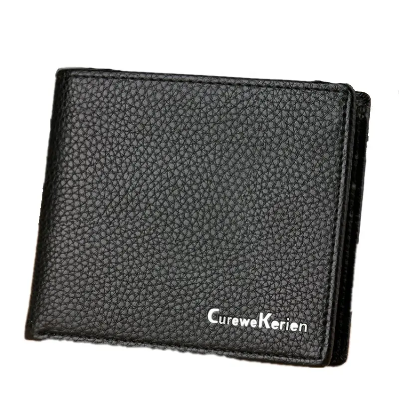 hot sale soft bifold men's pu leather zip wallet casual male purse