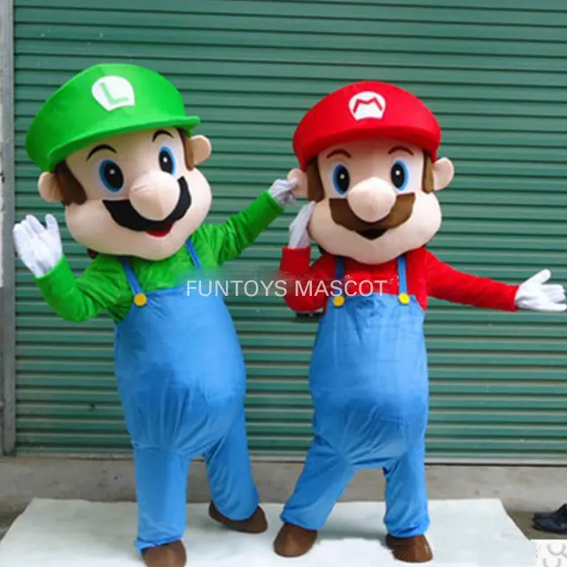 Funtoys Super Mario& Luigi 2 Mascot Costume Fancy Dress Cartoon For Adult