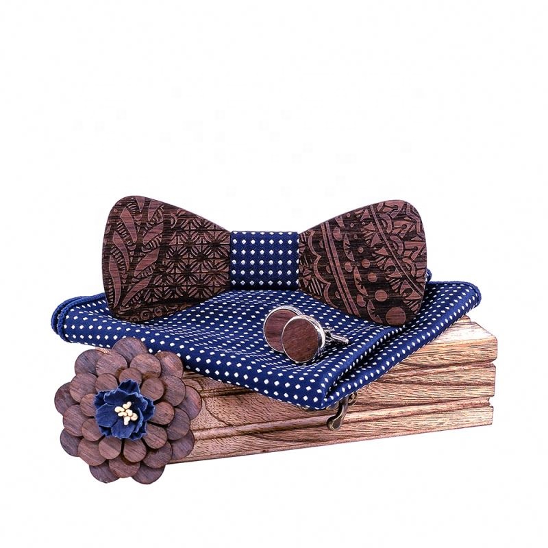 Новое поступление, 5 шт., деревянный платок для галстука, запонки, модный деревянный галстук-бабочка, свадебный ужин, галстуки-бабочки ручной работы