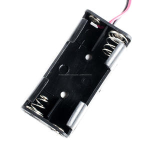 2 x AAA Boyutu Cep (UM-4 * 2) Siyah Plastik Pil Tutucu Kutusu 3 V Vaka Tel Ile kurşun - Product Image 3