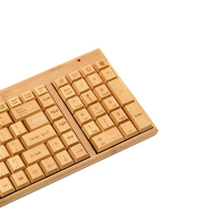 Promoción, Oferta, Buen <span class=keywords><strong>Precio</strong></span>, Nuevo Teclado Inalámbrico Ergonómico de Bambú de Tamaño Completo con Interfaz USB para Uso en Computadoras Portátiles y de Escritorio - Product Image 2