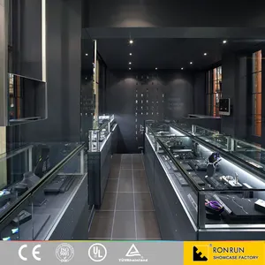Vertraglich Schmuck Display Möbel mit klarem gehärtetem Glas für moderne Juwelier Shop Decoraton