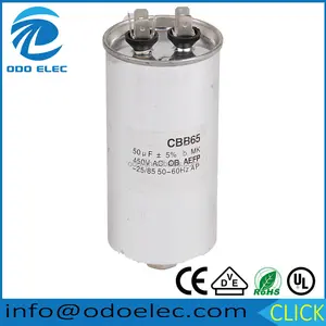 Condensador de aire acondicionado, 50uf, 450V, CBB65