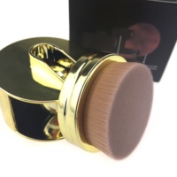 Roségoldener, individuell anpassbarer, tragbarer Puder- und Foundation-Pinselhalter mit synthetischen Haaren, galvanisiertem Griff und privatem Logo für Make-up