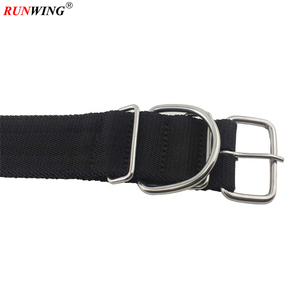 Réglable 2 pouces largeur robuste robuste classique en nylon de collier de chien de sangle en acier inoxydable boucle en métal - Product Image 3
