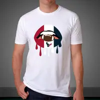 थोक 2019 नई कस्टम पुरुषों खेलों सफेद सादे टी शर्ट 100% कपास लोहे पर होंठ गर्मी हस्तांतरण vinyl डिजाइन