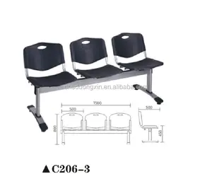 C206-3 Simple three seats plastic chair and waiting chair for waiting furniture