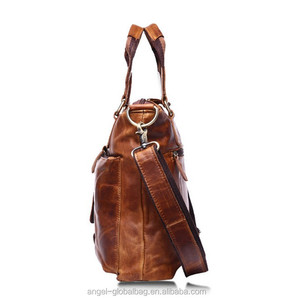 <span class=keywords><strong>Borsa</strong></span> a Tracolla <span class=keywords><strong>Vintage</strong></span> in Vera <span class=keywords><strong>Pelle</strong></span> Crazy Horse per Uomo - Product Image 5