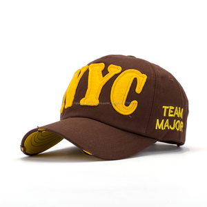 Felt logo custom embroidery cotton wash cap 6 panel Trucker baseball sports caps and hats for <span class=keywords><strong>l</strong></span> - Product Image 3
