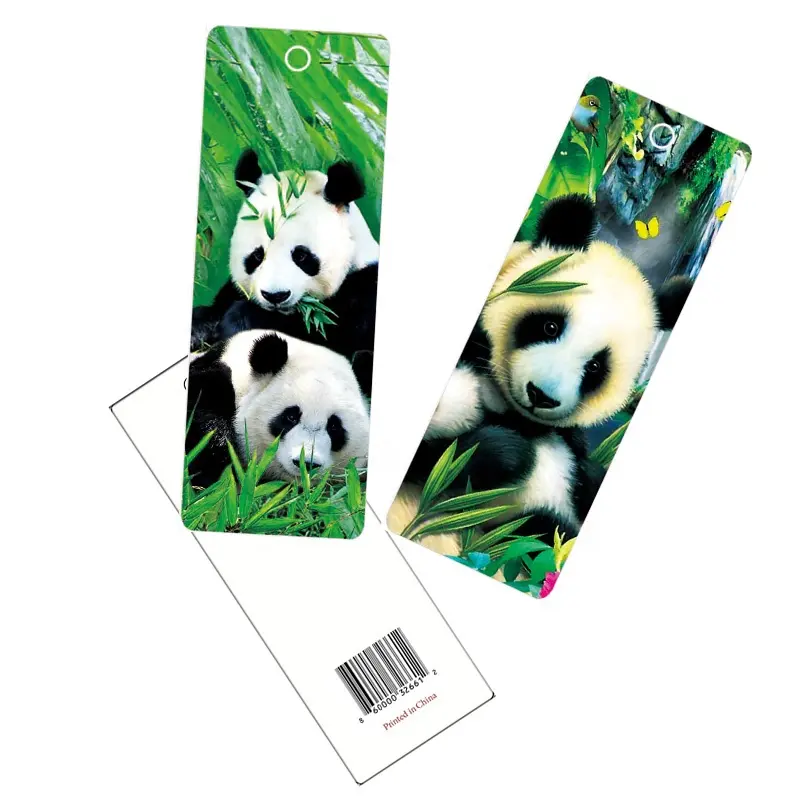 Panda Gambar Kustom Dicetak 3D Lenticular Bookmark