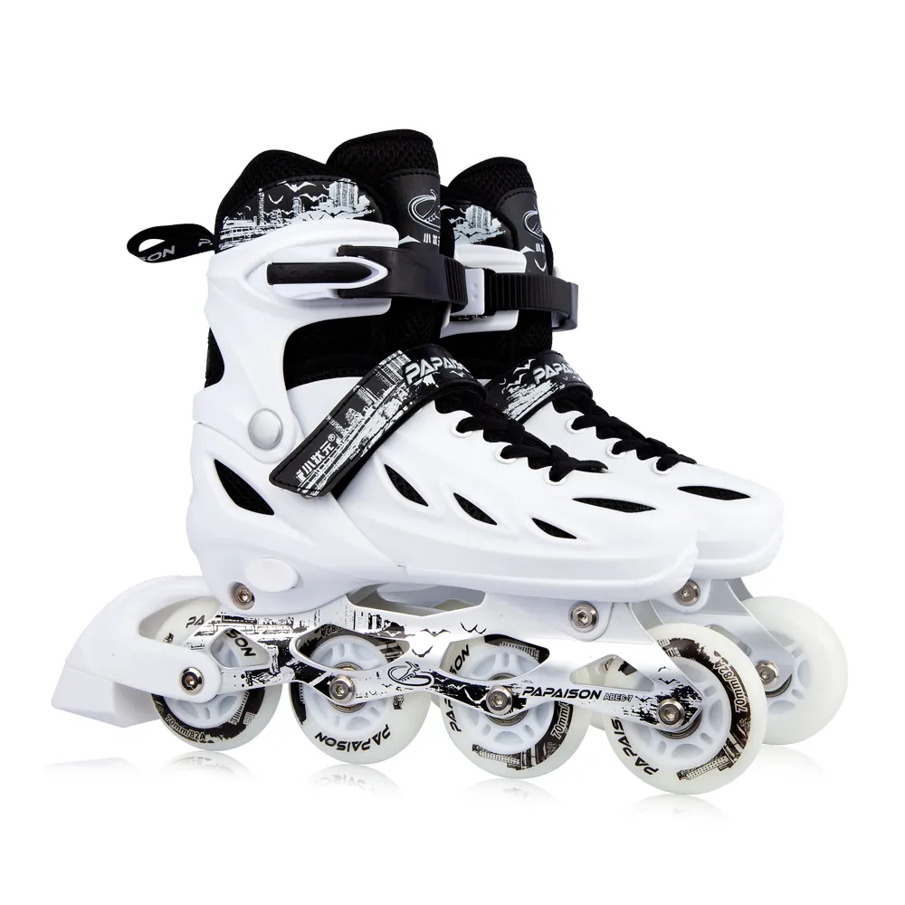 Patines de ruedas con luz LED ajustables para hombre y mujer, patines en línea con hoja de rodillo