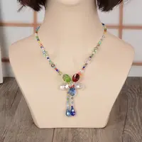 Different types of necklace chains ,glass flower beads necklace YiWu