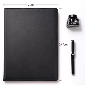 Di alta qualità su ordinazione conferenza di lavoro di registrazione handmade ufficiale di scuola impermeabile A4 nero notebook in pelle - Product Image 1