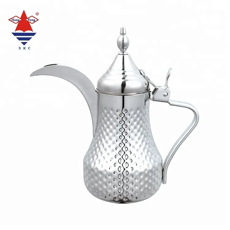 High Quality gold color Teapot 1.0L 1.5L 2.0L Stainless Steel Arabic Dallah coffee pot