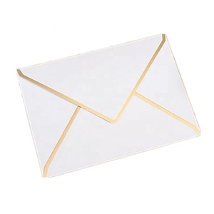 WXF-130 Sang Trọng Rose Gold Màu Hồng Giấy Quà Tặng Thẻ Bao Bì Phong Bì Biểu Tượng Tùy Chỉnh Vàng Foil Stamping Giấy Phong Bì - Product Image 3