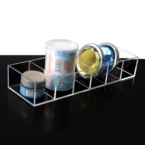 Organizador de Maquillaje Acrílico de 6 Compartimentos, Caja de Almacenamiento de Polvos, Estuche para Labiales, Herramientas, Sombra de Ojos, Joyería, Cosméticos, Caja con Cojín de Aire Extraíble - Product Image 3