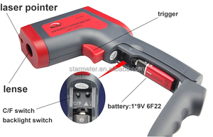 Dijital Yüksek sıcaklık endüstriyel termometro infrarrojo ir metre 12:1 - Product Image 3