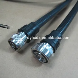 RF cable assembly 1/2" super flexible jumper cable with DIN Female to N Male connector 3 meters