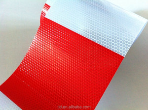 <span class=keywords><strong>Cinta</strong></span> Reflectante Blanca y Roja para Barreras y Obstáculos, Camiones, Adhesivo Reflectante de Advertencia con Patrón de Automóvil - Product Image 4