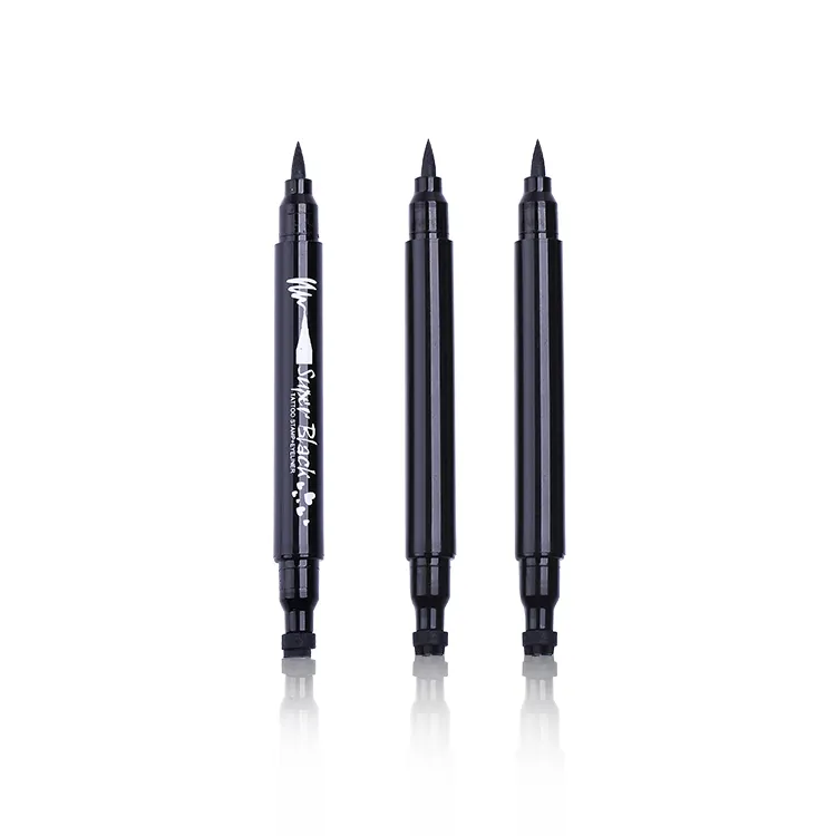 Dubbele Kop Lege Oogpotlood Multi-Shape Private Label Vloeibare Waterdichte Stempel Eyeliner Pen
