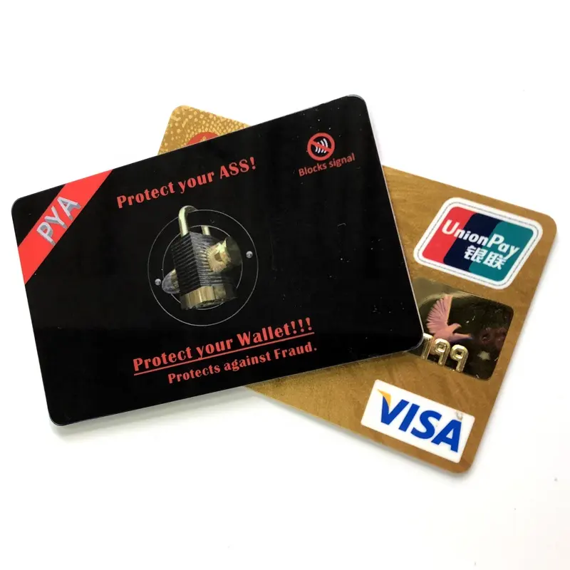 PVC 카드 보안 RFID 지갑 보호기 차단기 카드 양면 RFID 차단 카드