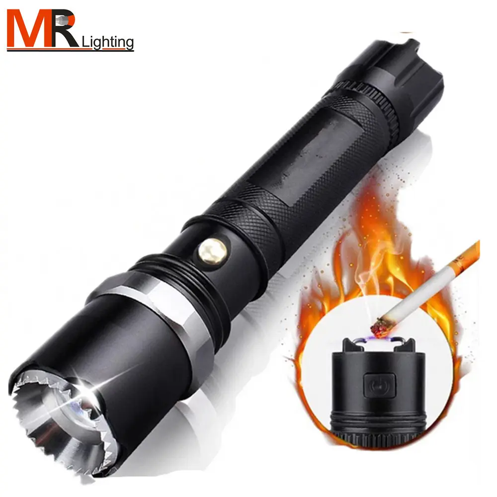 Electric arc lighter led flashlight torch