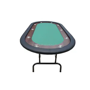 7ft Texas Holdem poker personalizado mesas de juego Con Alta Velocidad de Tela Verde