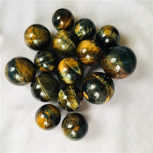 Bola de cristal pulida de alta calidad, esfera curativa de cristal azul, Ojo de Tigre, para decoración, venta al por mayor - Product Image 3