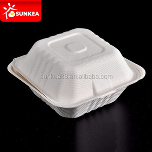 Boîte alimentaire à déjeuner en pulpe durable et étanche écologique au <span class=keywords><strong>micro</strong></span>-ondes - Product Image 4