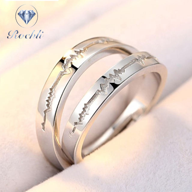 Heart Beat Couple Ring Stylish Environmentally Friendly