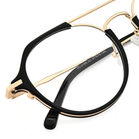 Monturas de Gafas de Acetato y Metal de Diseño de Lujo de Moda 2024, Monturas de Gafas Ópticas Italianas, Gafas con Filtro de Luz Azul