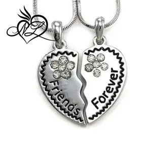 Best Friends Forever BFF Heart Necklace 펜 던 트 Charm 석 새겨진 Letters
