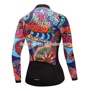 Wholesale Custom No Minimum Women Sexy Cycling Wear Women Cycling Clothing Long Sleeve Team Sublimation Cycling Jersey