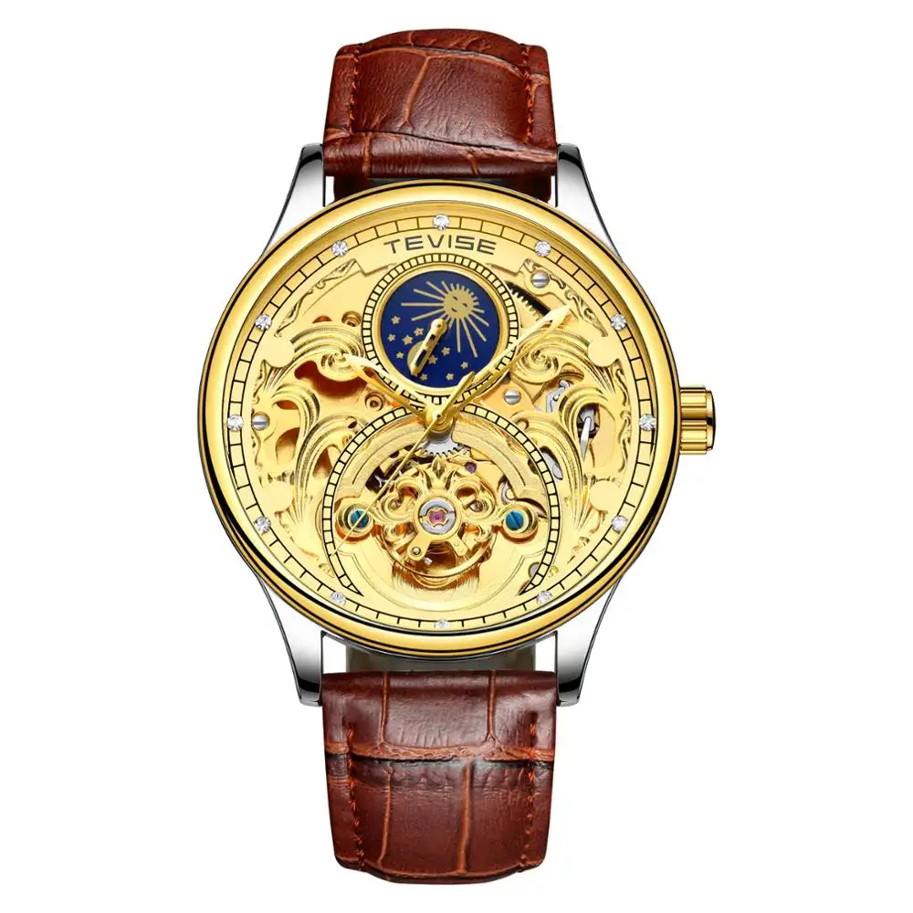 Tevise ที่มีคุณภาพสูงขายส่งจีนนาฬิการาคาถูกอัตโนมัติที่กำหนดเองนาฬิกา