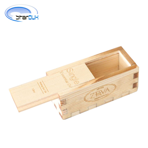 Small Customise Unfinished Pine Wood Top Sliding Box Wooden Slide Box Wholesale
