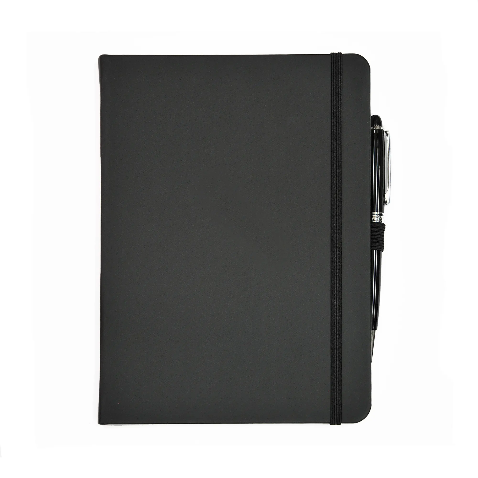 Caderno preto pu da escrita diário com caneta