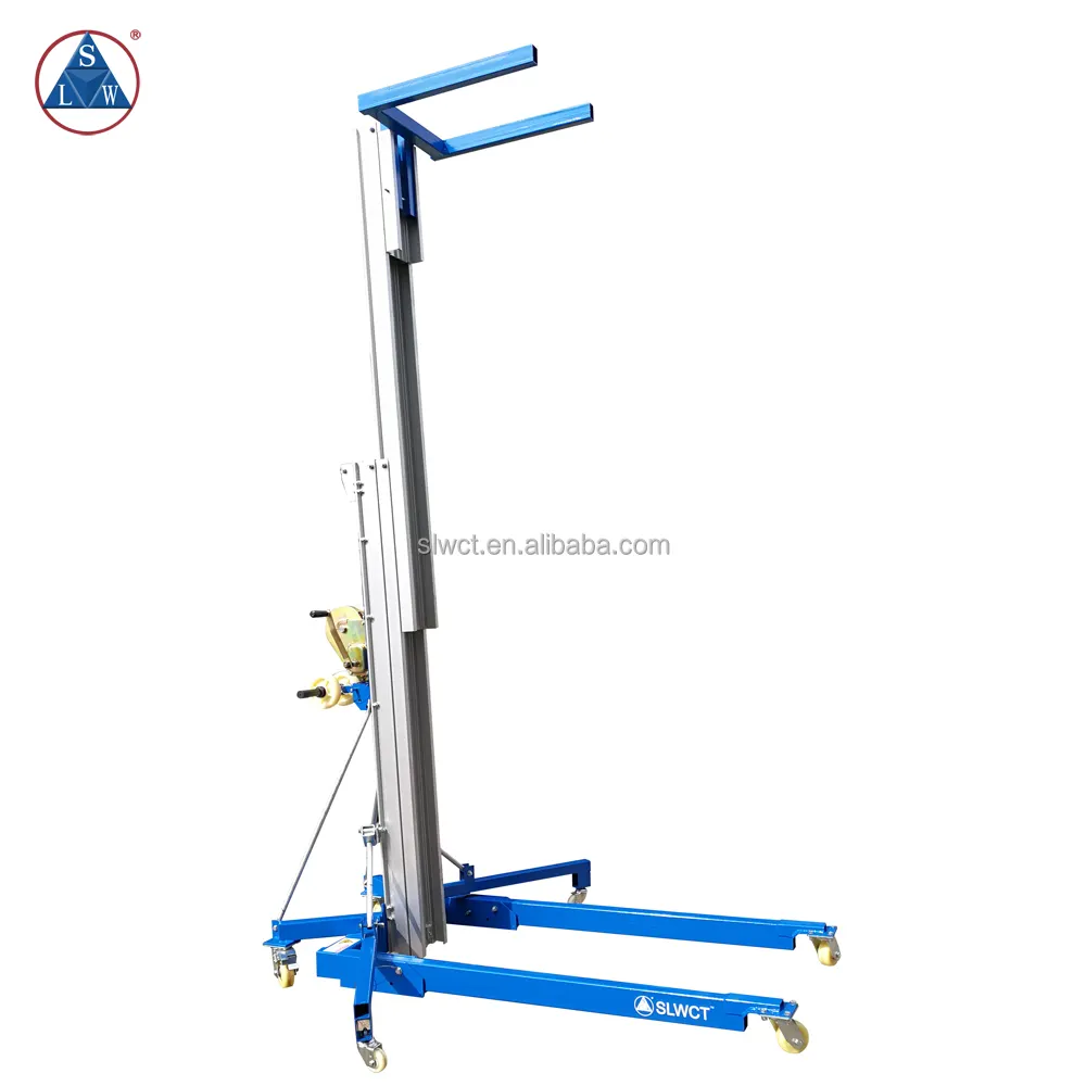 Lift Material Manual portabel, aluminium 200kg 685X585mm ukuran meja restoran kecil 3.00-7.00m 3.50-7.50m 163-224kg