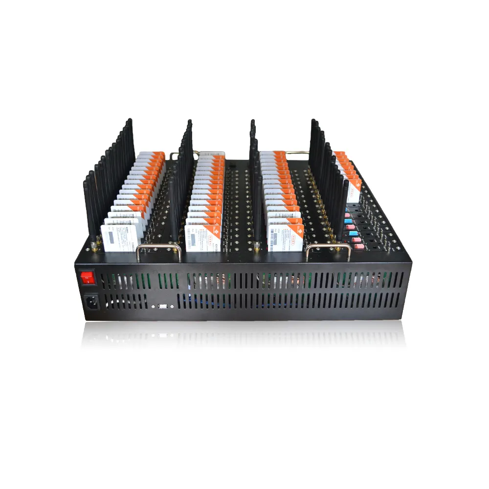 Sms modem havuzu 64 simcard sms caster modem voip modem ağ geçidi makinesi 64 bağlantı noktaları