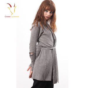 Maglione <span class=keywords><strong>Cardigan</strong></span> lavorato a maglia semplice da donna <span class=keywords><strong>con</strong></span> <span class=keywords><strong>cintura</strong></span> - Product Image 2