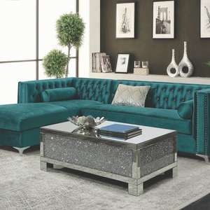 Modern <strong>Crushed</strong> <strong>Diamond</strong> Mirrored Side/End Table for Living Room Home <strong>Furniture</strong> - Product Image 4