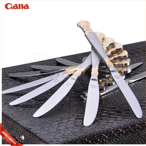 Ensemble de couverts QANA Factory Wholesale OEM, finition miroir, ensemble de vaisselle, couteau, fourchette, cuillère, couverts en acier inoxydable, spatule, pinces - Product Image 5