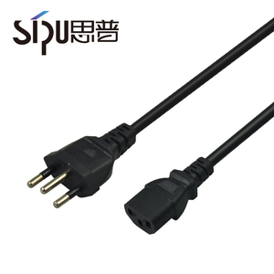 Cable de Alimentación CA Estándar Brasileño SIPU con Conector Hembra IEC, Clasificación IP11, Revestimiento de PVC para Electrodomésticos y Computadoras, Color Negro - Product Image 5