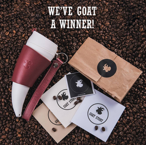 Thermo Insulation 304 Stainless Steel Vacuum Travel Leather Coffee Cup Sleeve Flasks Mugs Creative Goat <strong>Horns</strong> Story Coffee Mug