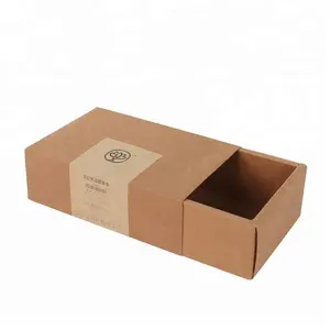 Kahverengi çekmece kağıt ambalaj kollu kutuları