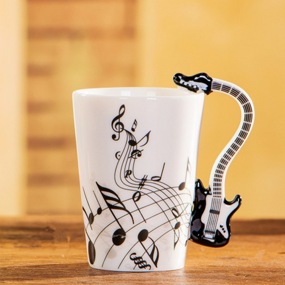 Zogift guitarra hecha a mano musical taza de café de cerámica, tazas personalizadas - Product Image 5