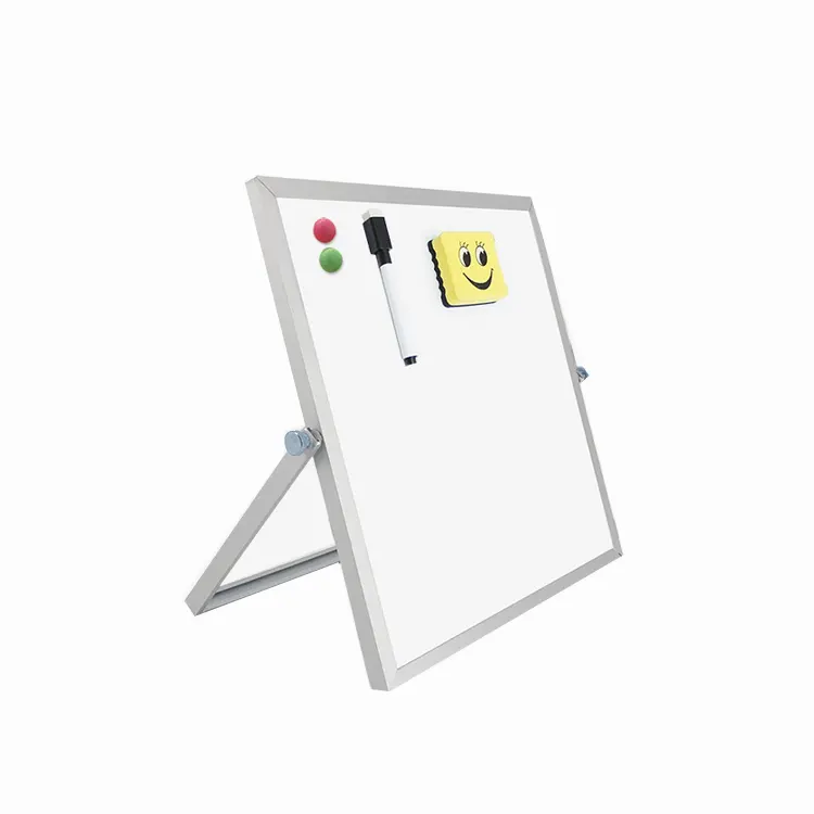 Magnetic Desktop Small Dry Erase White Board with Stand Double Sided Planner Reminder Board with Makers for Office, Home, School