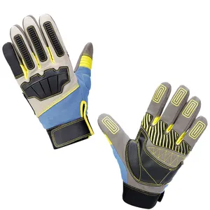 Cycling fashion sports motor working TPR on back mechanic gloves