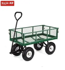 4 tekerlekli 990 Lbs Ağır Çelik Haddeleme Yardımcı Vagon Yard Bahçe Damperli Çim Sepeti Çiçek Kargo bahçe arabası Plaj Arabası