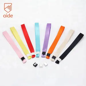 Wristbands Ribbon Wristband Party Custom Bracelet Soild Color Satin Ribbon Wristbands With Plastic Lock In Stock
